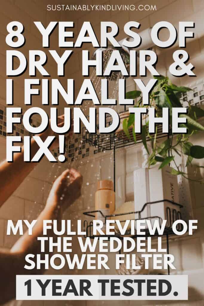 Weddell Duo shower filter after one year of daily use, reviewed for chlorine reduction and improvements in dry hair and skin.