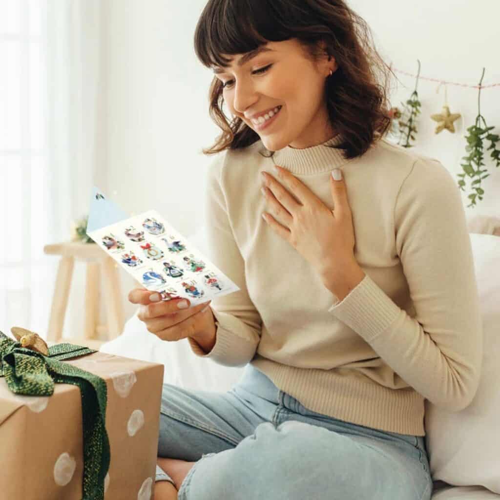 Tree-Free Greetings Christmas cards made with 100% recycled paper and VOC-free inks.